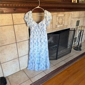 Altar'd State Blue Floral Midi Dress